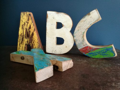 Letters sloophout 18 cm