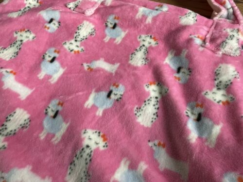 Handgemaakte fleece tas, roze met honden print, teddy, shopper, oversized draagtas, mombag, XL-tas, handtas, tassen, Gemaakt Bij Ons (2)